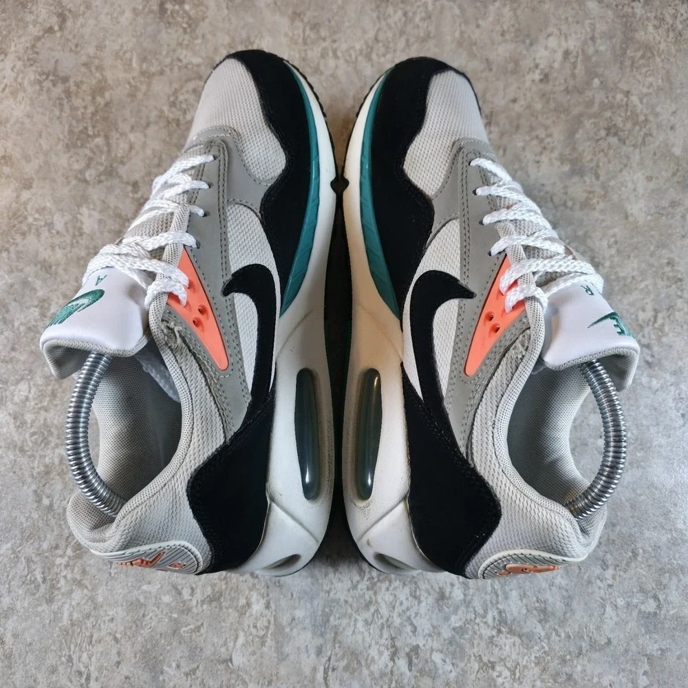 Nike Air Max Correlate Womens 9.5 White Black Green Running Shoes * No Insoles *